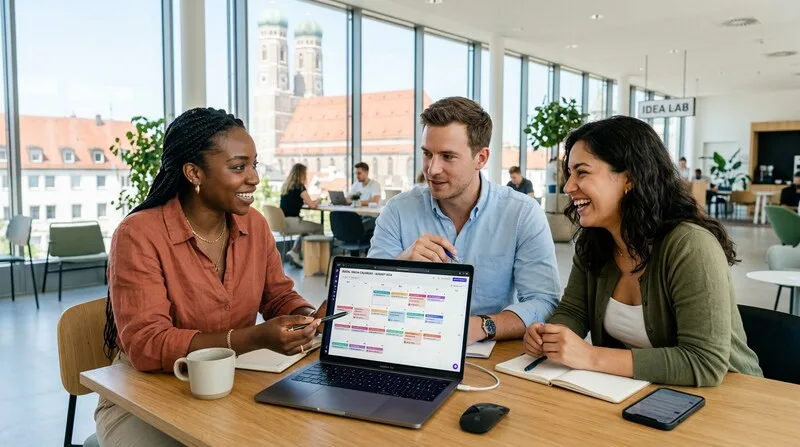 Social media management vs ads calendar dashboard comparison office