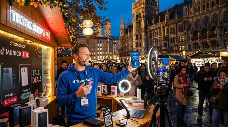 Tiktok Shop Live Commerce Einkaufen Handy Produkt Stream 2026
